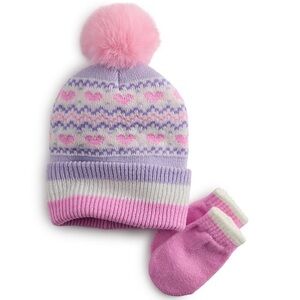 NWT Addie & Tate infant Fairisle hat and mitten set